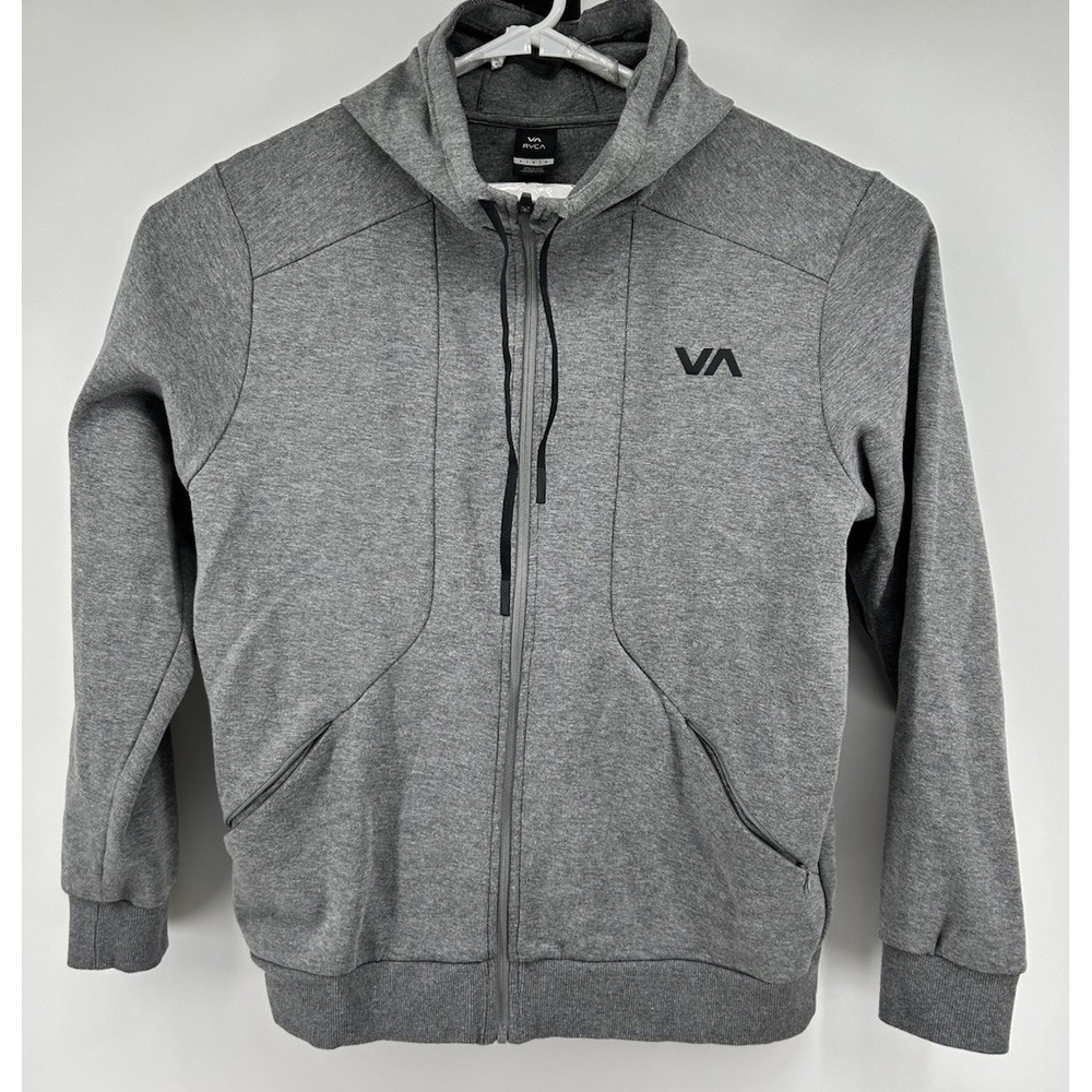 RVCA Full Zip Long Sleeve Hooded Sweat Jacket Gray Men's Size Large